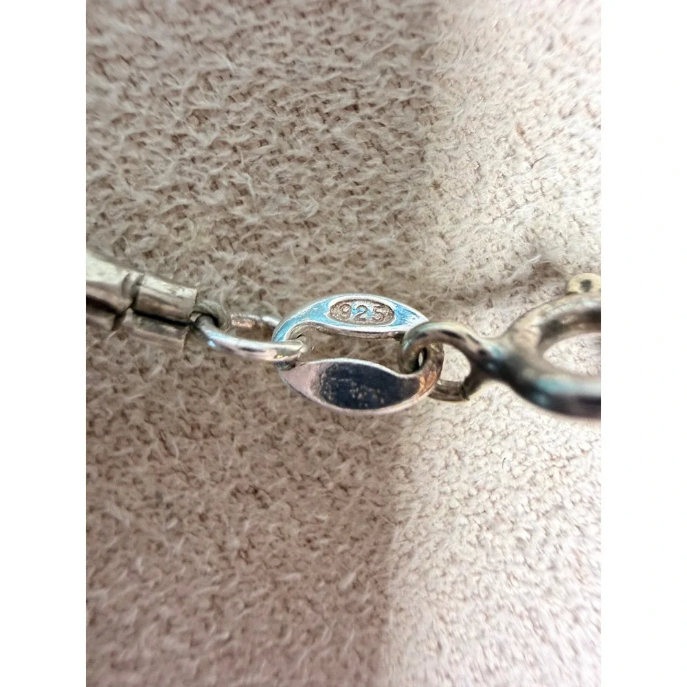 Vintage 925 Sterling Silver Beaded Necklace 18